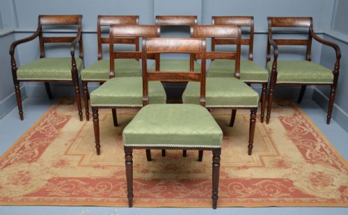 regency set of eight mahogany dining chairs - CATEGORY: ANTIQUE CHAIRS - DATED REGENCY