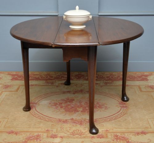 SUPERB GEORGE II MAHOGANY PAD FOOT DROPLEAF DINING TABLE - ADDITIONAL PHOTO 3