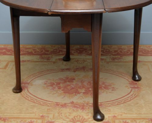 SUPERB GEORGE II MAHOGANY PAD FOOT DROPLEAF DINING TABLE - ADDITIONAL PHOTO 4
