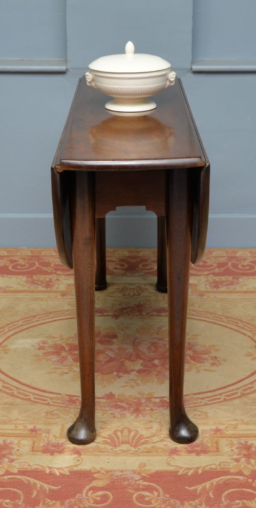 SUPERB GEORGE II MAHOGANY PAD FOOT DROPLEAF DINING TABLE - ADDITIONAL PHOTO 5
