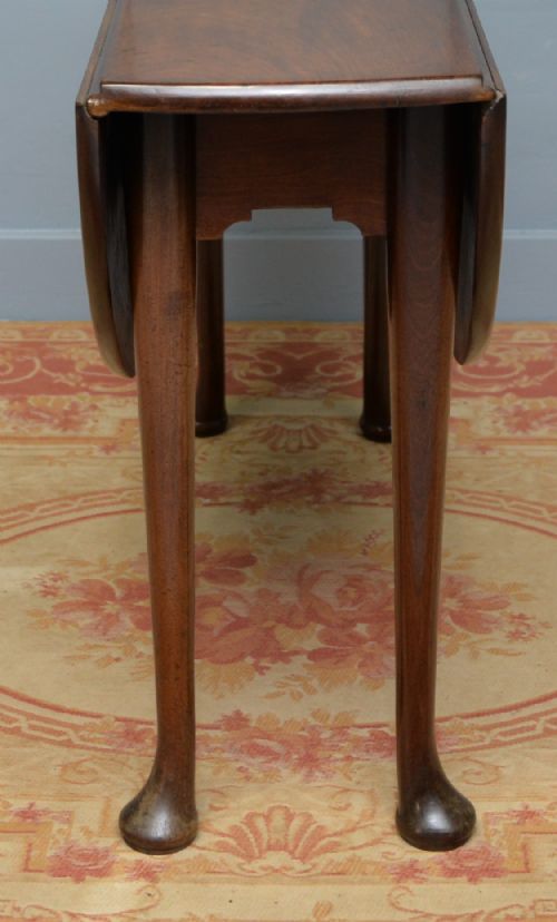 SUPERB GEORGE II MAHOGANY PAD FOOT DROPLEAF DINING TABLE - ADDITIONAL PHOTO 6