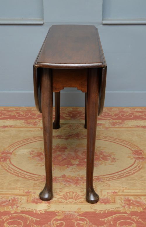 SUPERB GEORGE II MAHOGANY PAD FOOT DROPLEAF DINING TABLE - ADDITIONAL PHOTO 8
