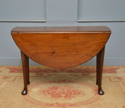 SUPERB GEORGE II MAHOGANY PAD FOOT DROPLEAF DINING TABLE - ADDITIONAL PHOTO 10