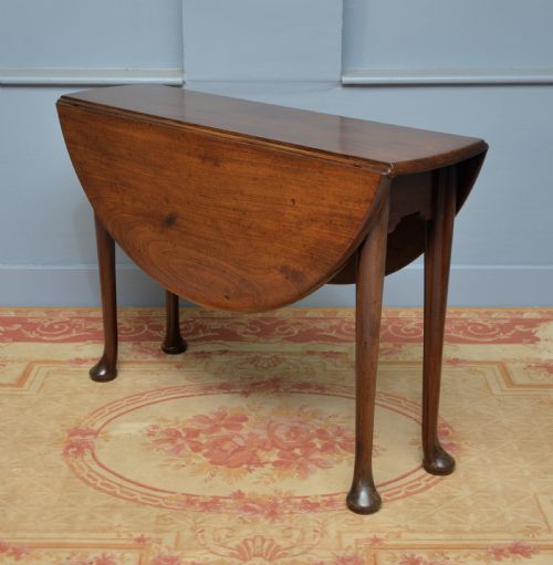 SUPERB GEORGE II MAHOGANY PAD FOOT DROPLEAF DINING TABLE - ADDITIONAL PHOTO 11