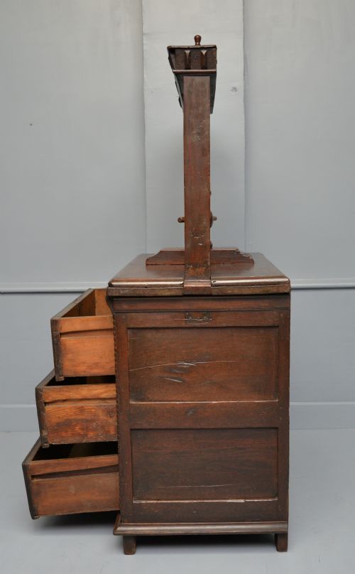 17TH CENTURY SMALL OAK CHEST OF DRAWERS WITH BOOK LINEN PRESS PROVENANCE - ADDITIONAL PHOTO 17