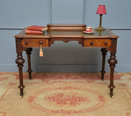 ELEGANT VICTORIAN BURR WALNUT LADIES WRITING TABLE DESK - ADDITIONAL PHOTO 1