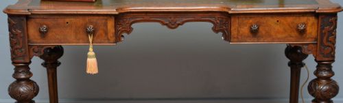 ELEGANT VICTORIAN BURR WALNUT LADIES WRITING TABLE DESK - ADDITIONAL PHOTO 2