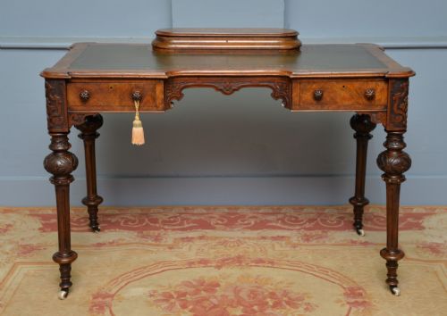 ELEGANT VICTORIAN BURR WALNUT LADIES WRITING TABLE DESK - ADDITIONAL PHOTO 10