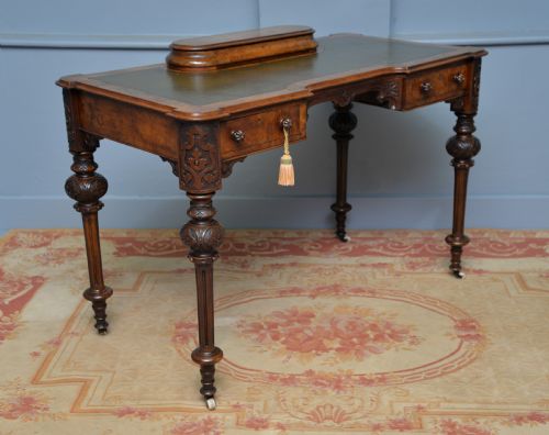 ELEGANT VICTORIAN BURR WALNUT LADIES WRITING TABLE DESK - ADDITIONAL PHOTO 11