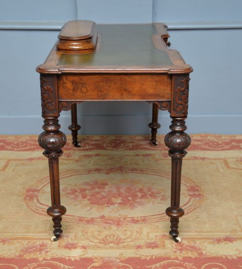 ELEGANT VICTORIAN BURR WALNUT LADIES WRITING TABLE DESK - ADDITIONAL PHOTO 15