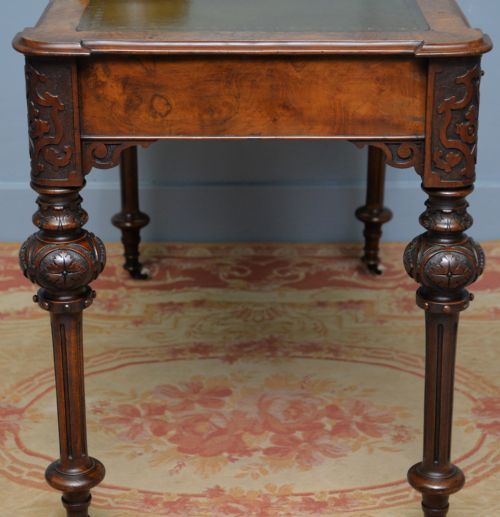 ELEGANT VICTORIAN BURR WALNUT LADIES WRITING TABLE DESK - ADDITIONAL PHOTO 16