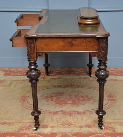 ELEGANT VICTORIAN BURR WALNUT LADIES WRITING TABLE DESK - ADDITIONAL PHOTO 19