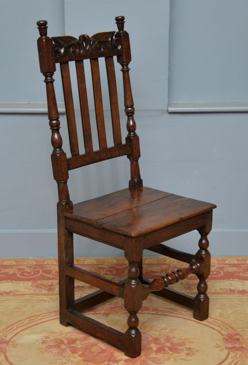 CHARMING 17TH CENTURY CARVED OAK SIDE CHAIR - ADDITIONAL PHOTO 5
