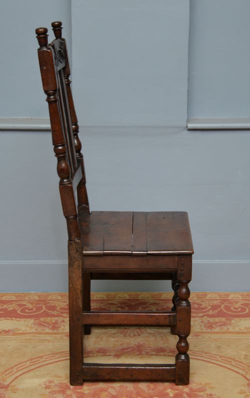 CHARMING 17TH CENTURY CARVED OAK SIDE CHAIR - ADDITIONAL PHOTO 8