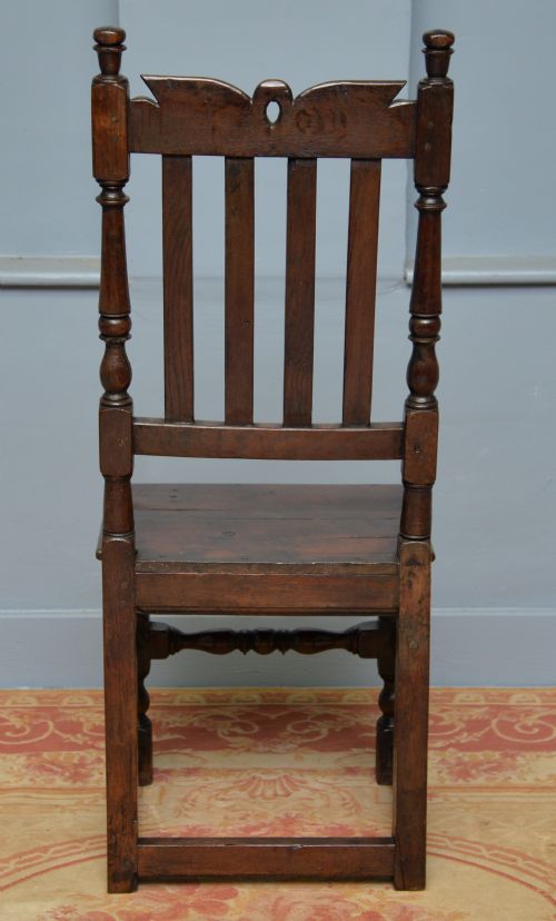 CHARMING 17TH CENTURY CARVED OAK SIDE CHAIR - ADDITIONAL PHOTO 9