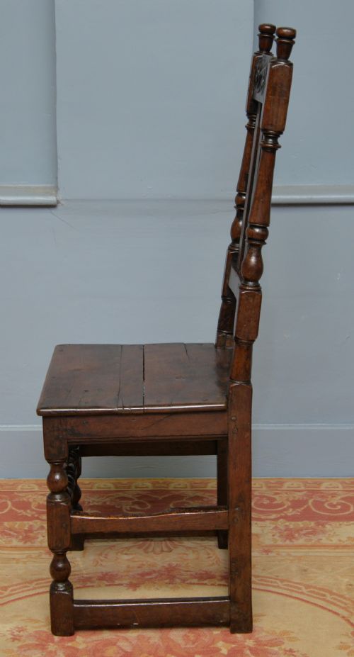 CHARMING 17TH CENTURY CARVED OAK SIDE CHAIR - ADDITIONAL PHOTO 10