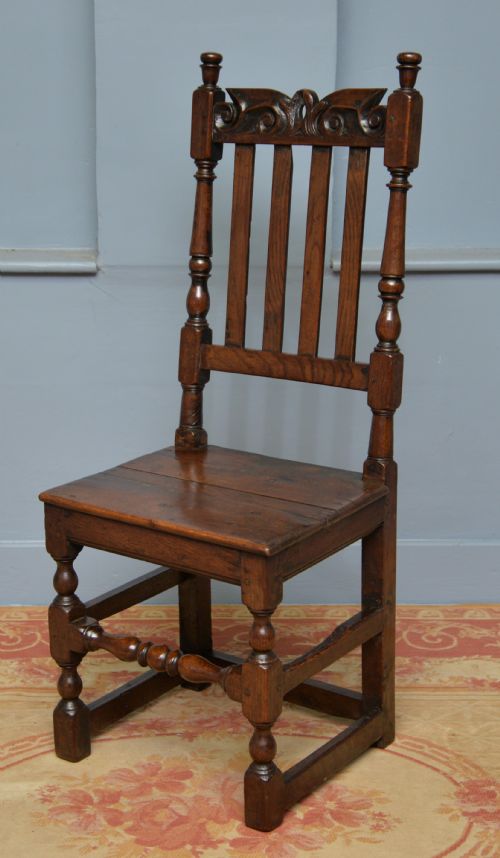CHARMING 17TH CENTURY CARVED OAK SIDE CHAIR - ADDITIONAL PHOTO 11