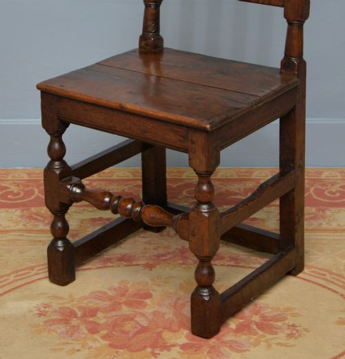 CHARMING 17TH CENTURY CARVED OAK SIDE CHAIR - ADDITIONAL PHOTO 12