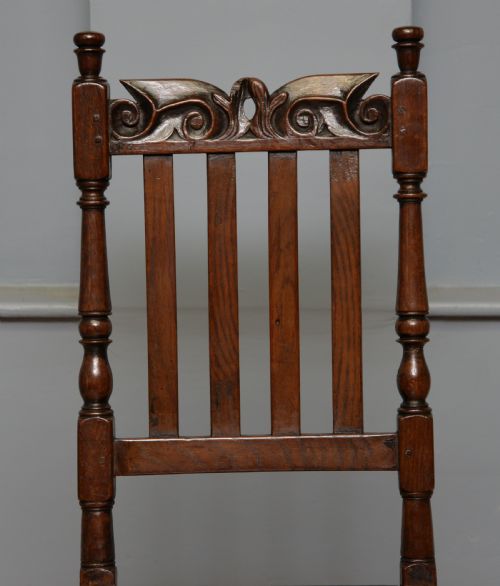 CHARMING 17TH CENTURY CARVED OAK SIDE CHAIR - ADDITIONAL PHOTO 14