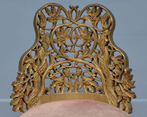 19TH CENTURY ANGLO INDIAN CARVED GILT WOOD BEDROOM SIDE CHAIR - ADDITIONAL PHOTO 2