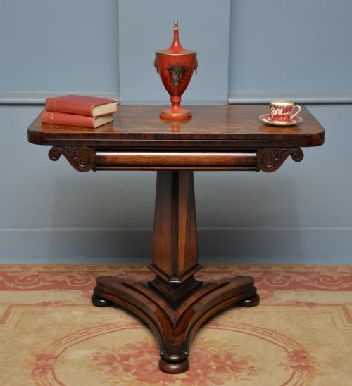 fig 1. William IV Rosewood Fold-Over Card Side Table