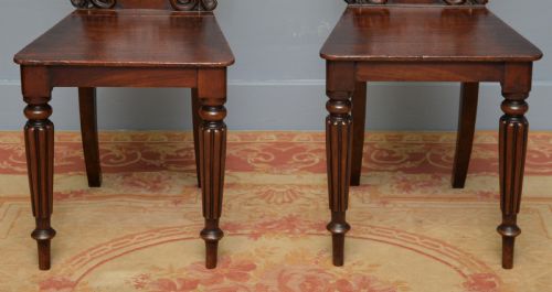 PAIR OF REGENCY GILLOWS MAHOGANY HALL CHAIRS - ADDITIONAL PHOTO 5