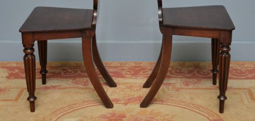 PAIR OF REGENCY GILLOWS MAHOGANY HALL CHAIRS - ADDITIONAL PHOTO 6