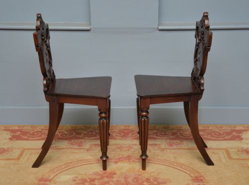 PAIR OF REGENCY GILLOWS MAHOGANY HALL CHAIRS - ADDITIONAL PHOTO 8