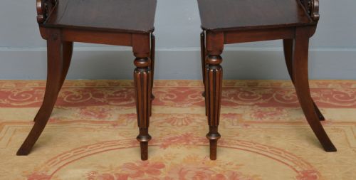PAIR OF REGENCY GILLOWS MAHOGANY HALL CHAIRS - ADDITIONAL PHOTO 9