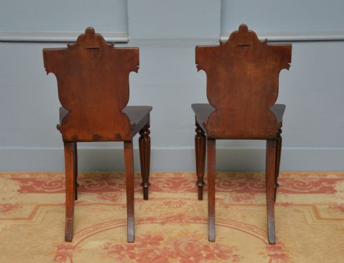 PAIR OF REGENCY GILLOWS MAHOGANY HALL CHAIRS - ADDITIONAL PHOTO 10