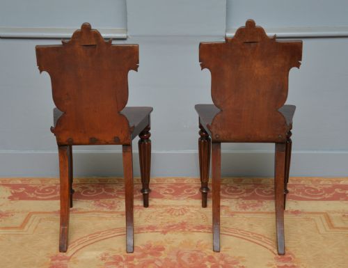 PAIR OF REGENCY GILLOWS MAHOGANY HALL CHAIRS - ADDITIONAL PHOTO 11