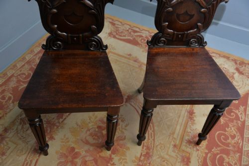 PAIR OF REGENCY GILLOWS MAHOGANY HALL CHAIRS - ADDITIONAL PHOTO 14