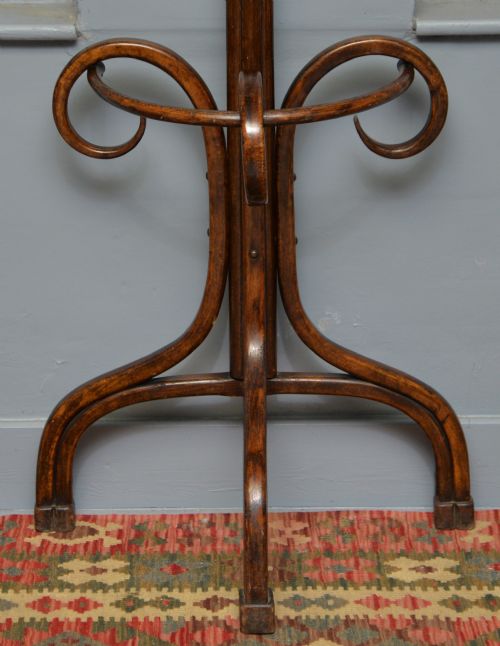 ANTIQUE BENTWOOD HALF ROUND THONET COAT HAT AND STICK STAND - ADDITIONAL PHOTO 4