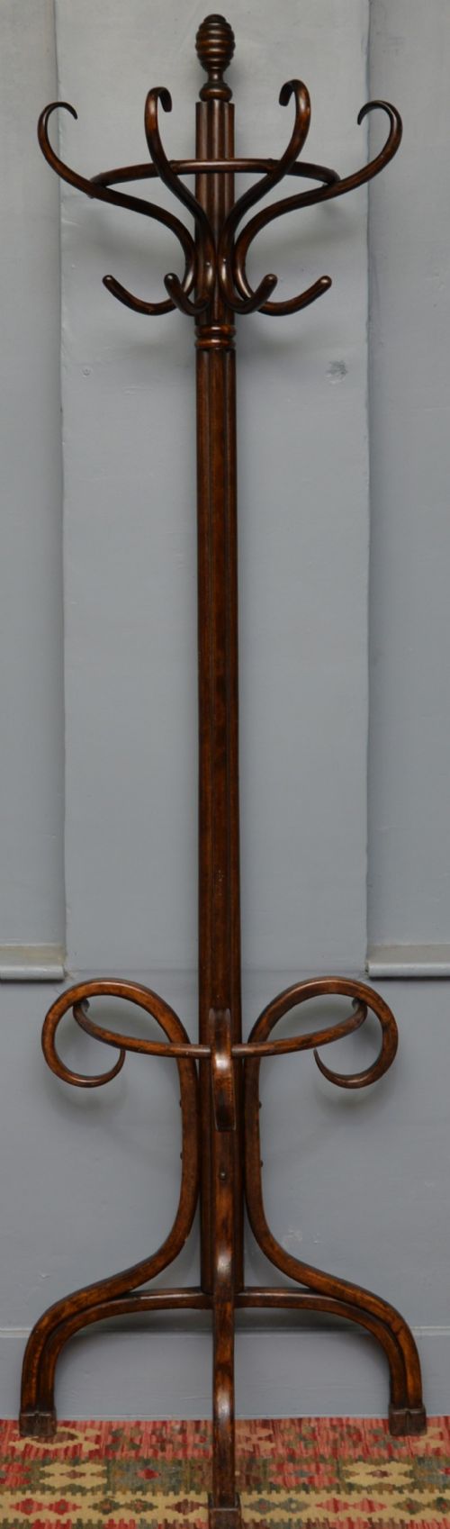 ANTIQUE BENTWOOD HALF ROUND THONET COAT HAT AND STICK STAND - ADDITIONAL PHOTO 5