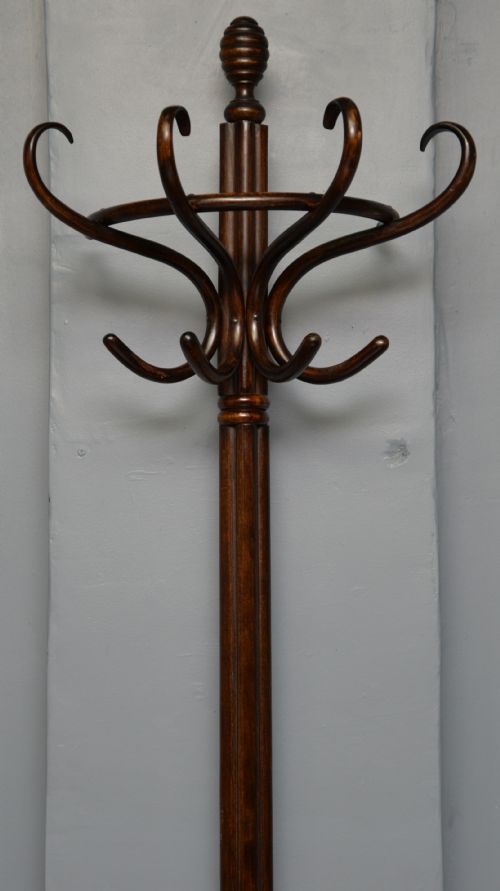 ANTIQUE BENTWOOD HALF ROUND THONET COAT HAT AND STICK STAND - ADDITIONAL PHOTO 6
