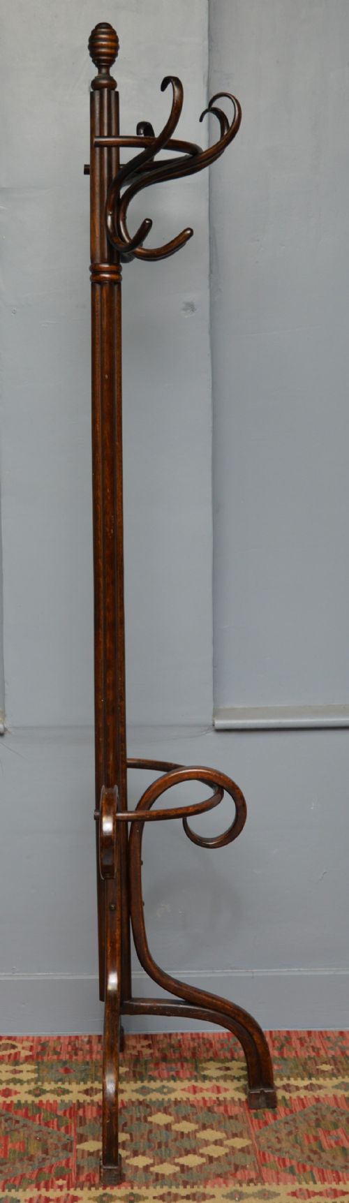 ANTIQUE BENTWOOD HALF ROUND THONET COAT HAT AND STICK STAND - ADDITIONAL PHOTO 7
