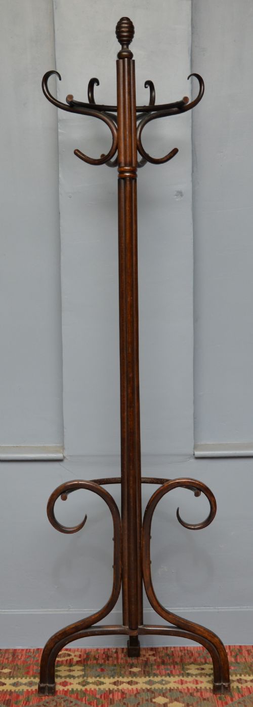 ANTIQUE BENTWOOD HALF ROUND THONET COAT HAT AND STICK STAND - ADDITIONAL PHOTO 9