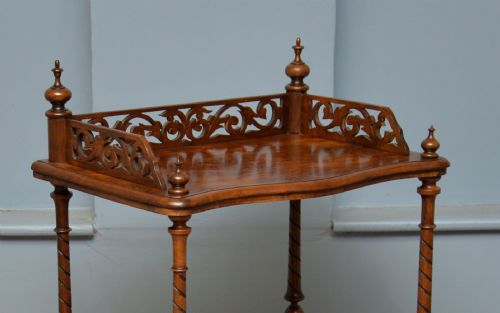 SUPERB VICTORIAN BURR WALNUT WHATNOT SHELVES - ADDITIONAL PHOTO 3