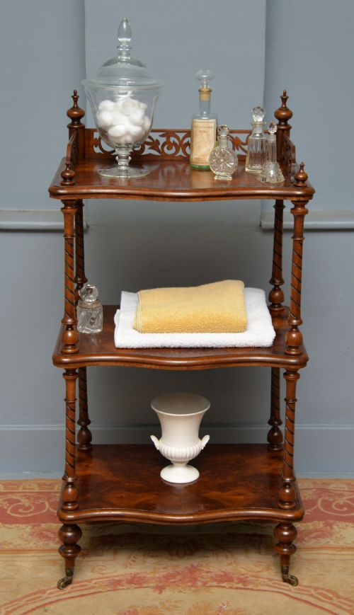 SUPERB VICTORIAN BURR WALNUT WHATNOT SHELVES - ADDITIONAL PHOTO 9