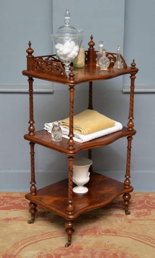 SUPERB VICTORIAN BURR WALNUT WHATNOT SHELVES - ADDITIONAL PHOTO 10