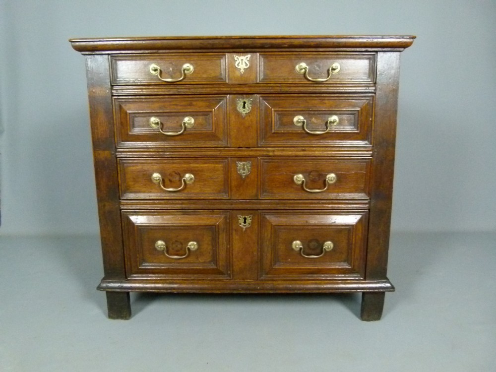Charming 17th Century Oak Chest Of Drawers.
