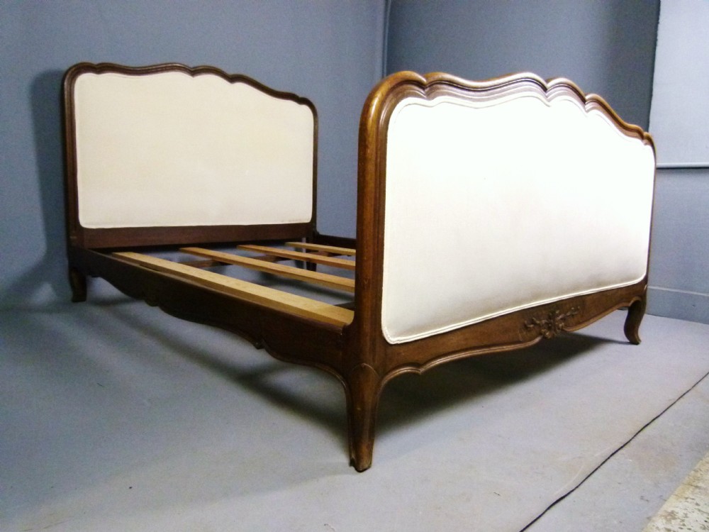 French Carved Oak Double Bed c1900
