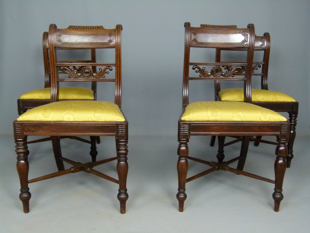 Set Of Four George IV Mahogany Dining Chairs