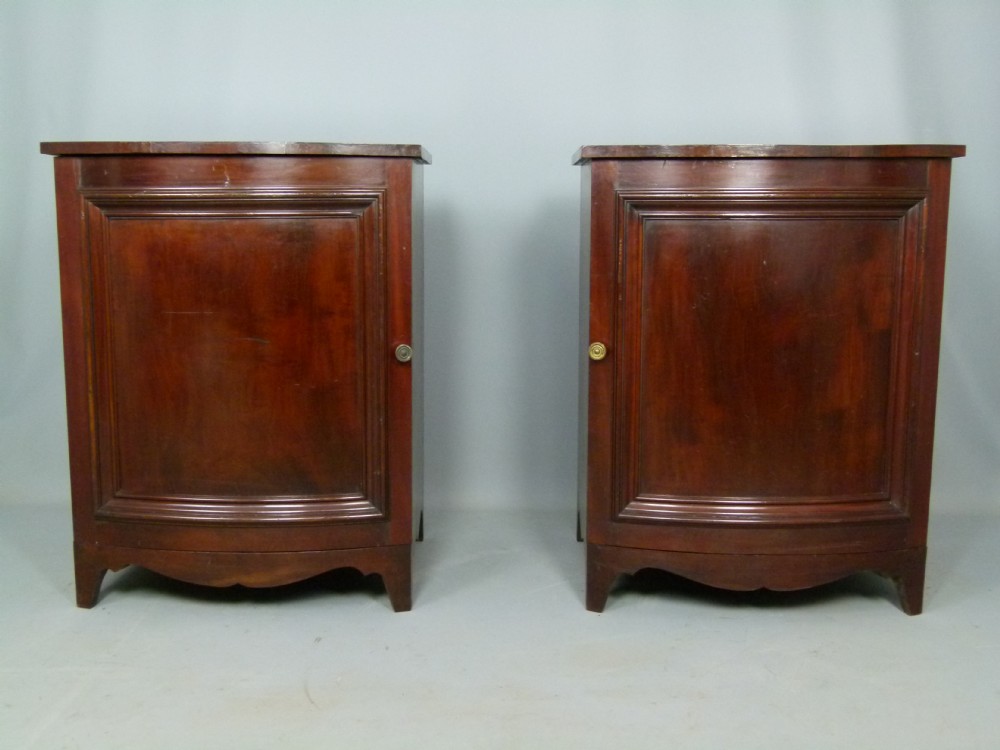 Pair Of Victorian Mahogany Bow-Front Side Cabinets