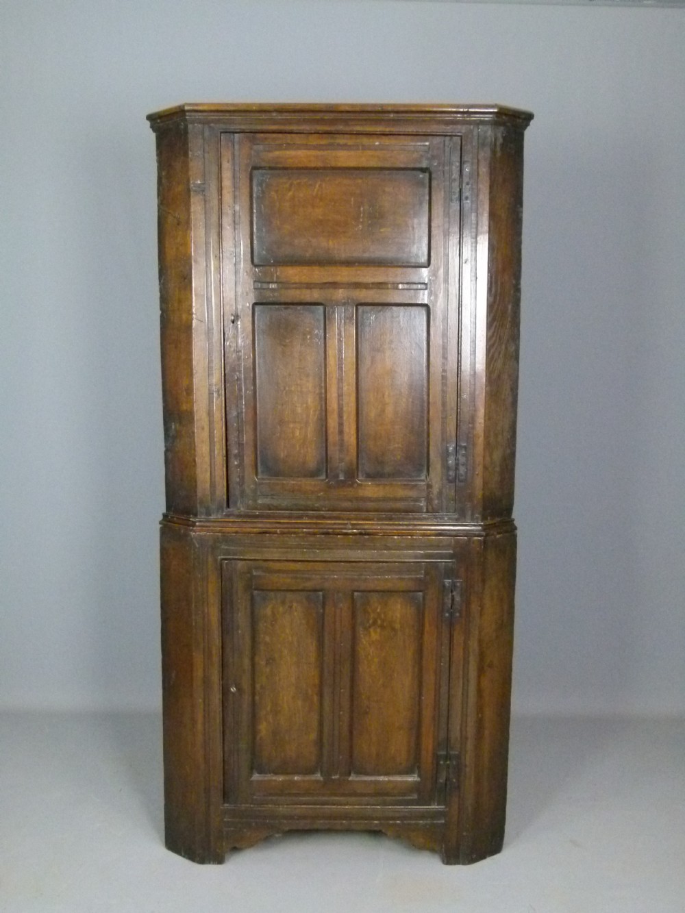 Charming Mid 18th Century Oak Corner Cupboard