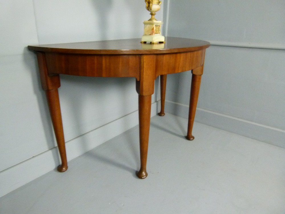 Georgian Mahogany D End Dining Table / Pair Of Demi-lune Console Tables ...