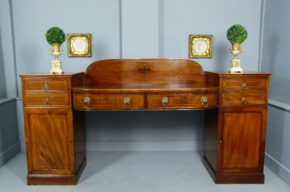 Superb Regency Mahogany Pedestal Sideboard