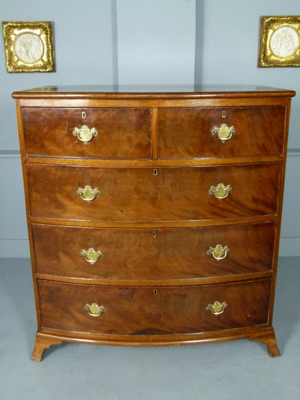 Regency Mahogany Bow-Front Chest Of Drawers