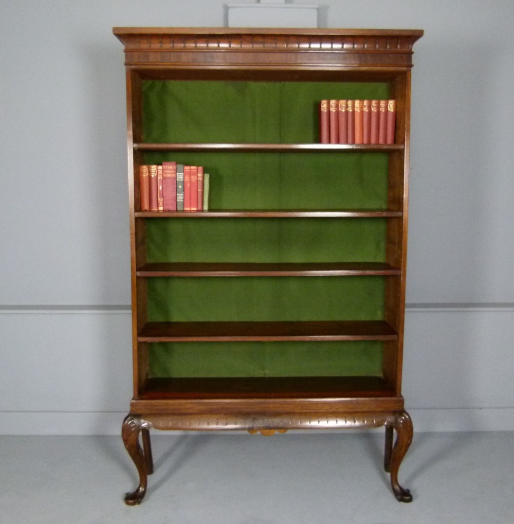 Elegant Victorian Mahogany Open Bookcase