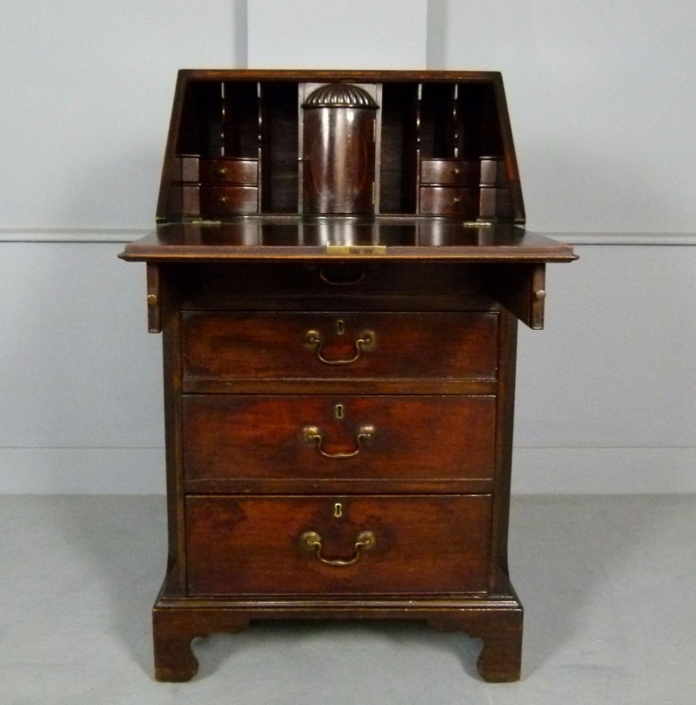 Unusual Georgian 18thc Small Mahogany Bureau